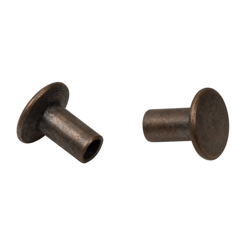 100-Pack of #104 Tubular Rivets, Antique Brass 4/16″