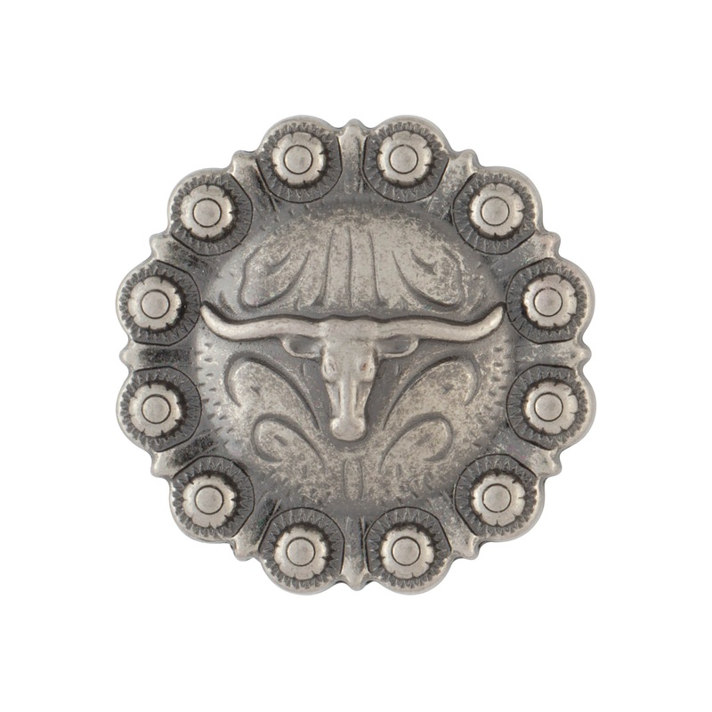 Round Longhorn Berry Concho 1″