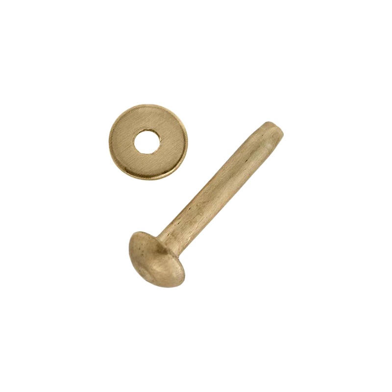 1334 #9 Solid Brass Round Head Rivets with Burrs, 1″