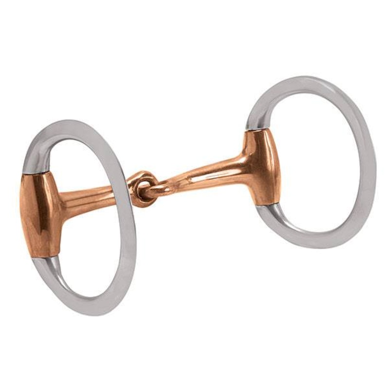 Eggbutt Snaffle Bit, 4-1/2″ Copper Plated Mouth