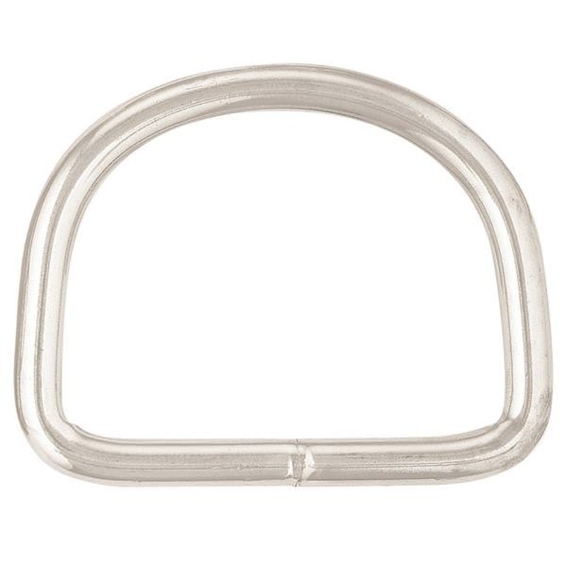 #0 D-Ring Nickel Plated, 3″
