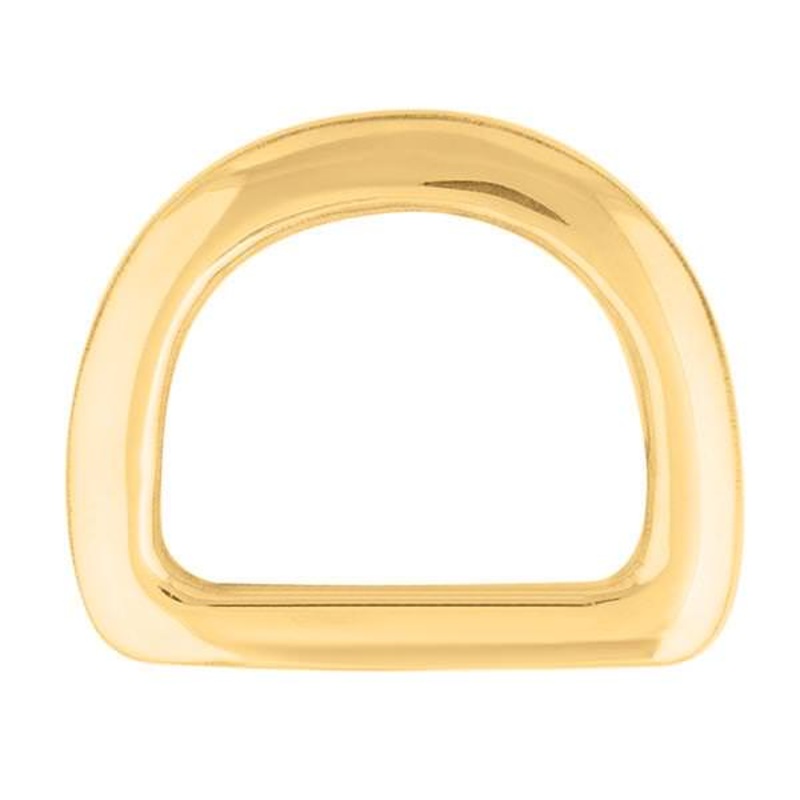 Beveled Saddle D-Ring Solid Brass, 2″