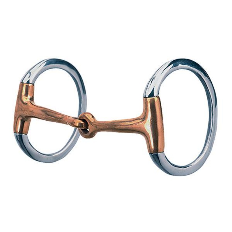 Eggbutt Snaffle Bit, 5-1/2″ Copper Plated Mouth