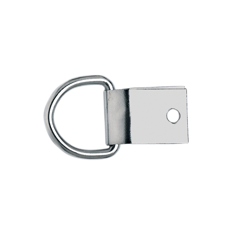 Saddle D-Ring with Clip, NP, 1″