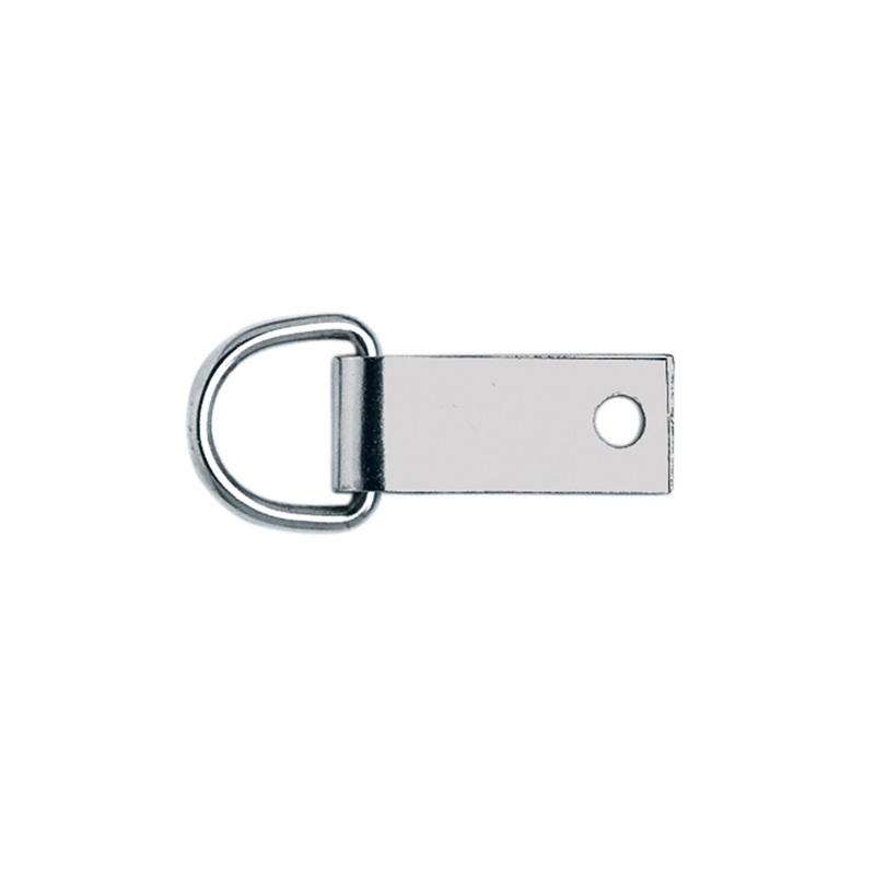 Saddle D-Ring with Clip, NP, 5/8″