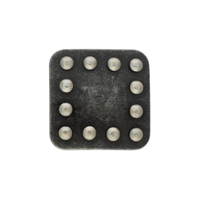 #1883 Square Concho Buffed Black Steel, 1-1/4″