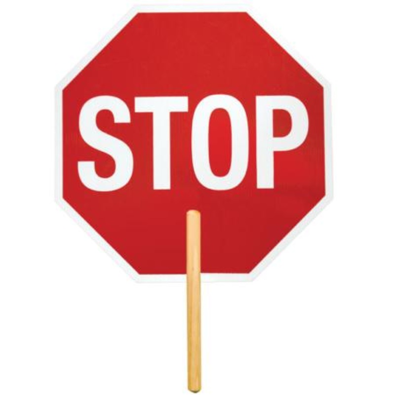 ML Kishigo 18″ Reflective High-Intensity Grade Stop/Slow Sign w/ 12″ Handle – 5961
